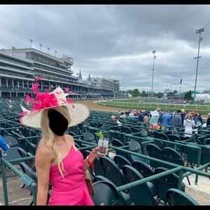 derby hat wedding Easter Royal ascot wide brim & silk flower woman sinamay hat